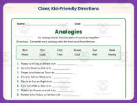 Analogy Fill in the Blanks Worksheet – 3rd Grade Analogies Practice preview 4