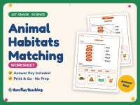 Animal Habitats Matching Worksheet – 1st Grade Animals & Environments preview