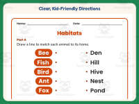Animal Habitats Matching Worksheet – 1st Grade Animals & Environments preview 4