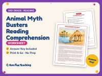 Animal Myth Busters Reading Comprehension Worksheet – 3rd Grade preview