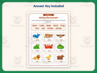 Animal Names Worksheet – 1st Grade Animals Practice + Answer Key preview 3