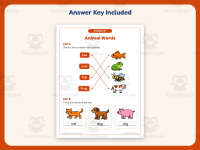 Animal Words Matching Worksheet – Kindergarten Animals Practice preview 3