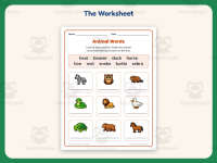 Animal Words Word Bank Worksheet – 1st Grade Animals Practice preview 2