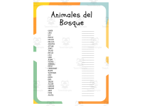 Animales del Bosque: Sopa de Letras y Palabras Desordenadas preview 2