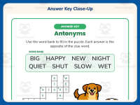 Antonyms Crossword Puzzle Worksheet – 2nd Grade Opposites Practice preview 7