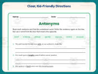 Antonyms Worksheet – 4th Grade Opposites Practice + Answer Key preview 4
