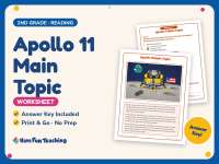 Apollo 11 Main Topic Worksheet – 2nd Grade Main Idea & Space Practice preview