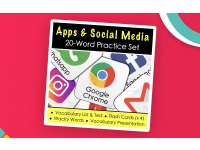 Apps & Social Media Vocabulary - Flash Cards, Word List + Quiz, Games and MORE! preview