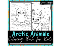 Arctic Animals Coloring Pages | Kawaii Winter Animal Coloring Sheets preview