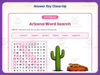 Arizona Word Search Worksheet – 3rd Grade States Practice + Answer Key preview 7