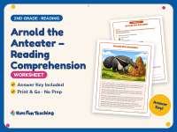 Arnold the Anteater – Reading Comprehension Worksheet – 2nd Grade preview
