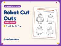 Art Worksheet: Robot Cut Outs – 3rd Grade Machines & Robotics Practice preview