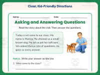 Asking and Answering Questions Worksheet – 1st Grade Prompts Practice preview 4