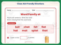 AT Word Family Worksheet – 1st Grade Word Families Practice preview 4