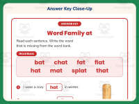AT Word Family Worksheet – 1st Grade Word Families Practice preview 7