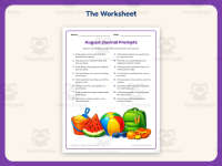 August Daily Journal Prompts Worksheet – 3rd Grade Journals Practice preview 2