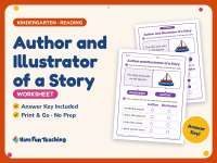 Author and Illustrator of a Story Worksheet – Kindergarten Practice preview