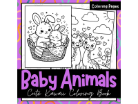 Baby Animals Cuddle Time: A Cute Kawaii Coloring Book for Kids preview