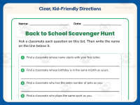 Back to School Scavenger Hunt Worksheet – 2nd Grade Holiday Practice preview 4