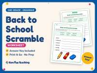 Back to School Scramble Worksheet – 2nd Grade Spelling Practice preview