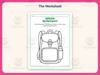 Back to School Worksheet: Blank Backpack – Preschool Holiday Practice preview 2