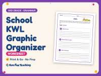 Back to School Worksheet: School KWL Graphic Organizer – 3rd Grade preview