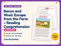 Bacon and Wool: Escape from the Farm – Reading Worksheet – 3rd Grade preview