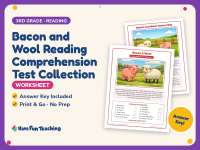 Bacon and Wool Reading Comprehension Test Collection – 3rd Grade preview