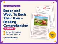 Bacon and Wool: To Each Their Own – Reading Worksheet – 3rd Grade preview
