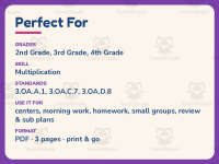 Ballet Multiplication Worksheet – 3rd Grade Word Problems Practice preview 6