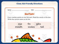 Basic Fish Parts Worksheet – K-2nd Grade Anatomy & Animals Practice preview 4