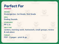 Beginning and Ending Sounds Worksheet – 1st Grade Beginning Sounds preview 6
