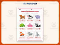 Beginning Animal Sounds Worksheet – Kindergarten Animals Practice preview 2