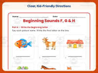 Beginning Sounds F G H Pictures Worksheet – Kindergarten Consonants preview 4