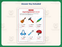 Beginning Sounds F G H Worksheet – 1st Grade Consonants Practice preview 3