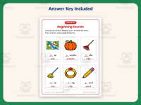 Beginning Sounds Fill in the Blank Worksheet – 1st Grade Consonants preview 3