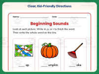 Beginning Sounds Fill in the Blank Worksheet – 1st Grade Consonants preview 4