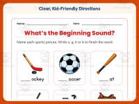 Beginning Sounds S, G, H, B Worksheet – Kindergarten Consonants preview 4