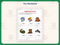 Beginning Sounds Water Animals Worksheet – 1st Grade Consonants preview 2