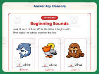 Beginning Sounds Water Animals Worksheet – 1st Grade Consonants preview 7
