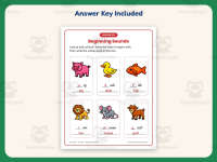 Beginning Sounds Worksheet – Animal – 1st Grade Consonants Practice preview 3