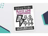Black & White Lightning Bolts Clipart preview