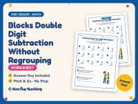 Blocks Double Digit Subtraction Without Worksheet – 2nd Grade Math preview