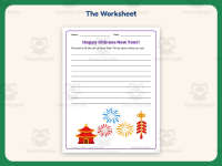 Blue Chinese New Year Writing Paper – 1st Grade Themed Writing Paper preview 2