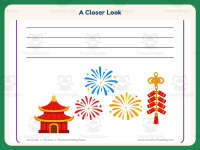 Blue Chinese New Year Writing Paper – 1st Grade Themed Writing Paper preview 3