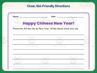Blue Chinese New Year Writing Paper – 1st Grade Themed Writing Paper preview 4