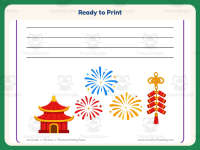 Blue Chinese New Year Writing Paper – 1st Grade Themed Writing Paper preview 7