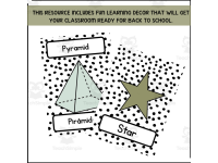 Boho 2D & 3D Shape Posters | Bilingual English Spanish Decor preview 3