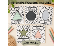 Boho 2D & 3D Shape Posters | Bilingual English Spanish Decor preview 4