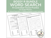 Bossy R Word Search Bundle | R-Controlled Vowel Phonics Worksheets preview